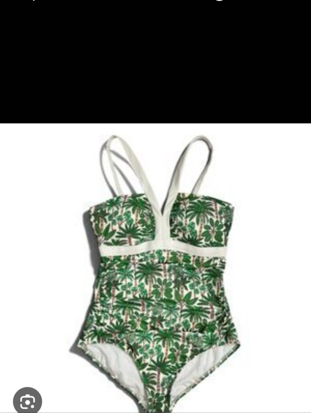 Boden Palm Print Swimsuit Green White One Piece Bathing Suit